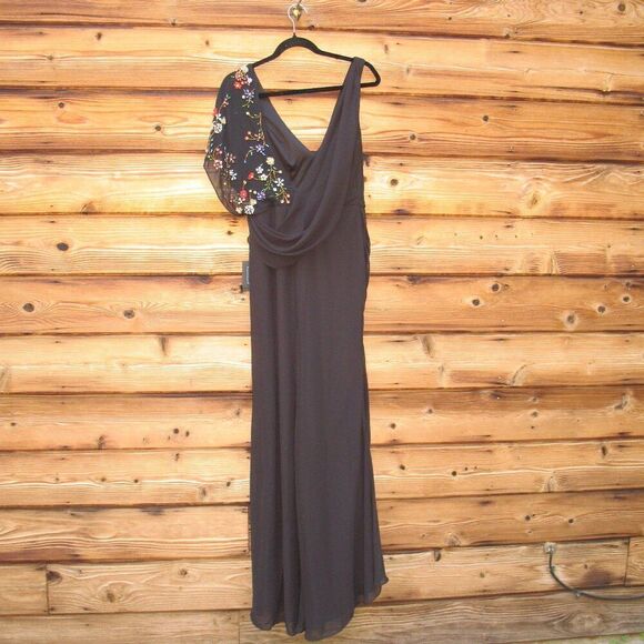 Mac Duggal 26530 Womens FAUX WRAP MULTI COLORED BEADED FLORAL GOWN Dress - Picture 12 of 15